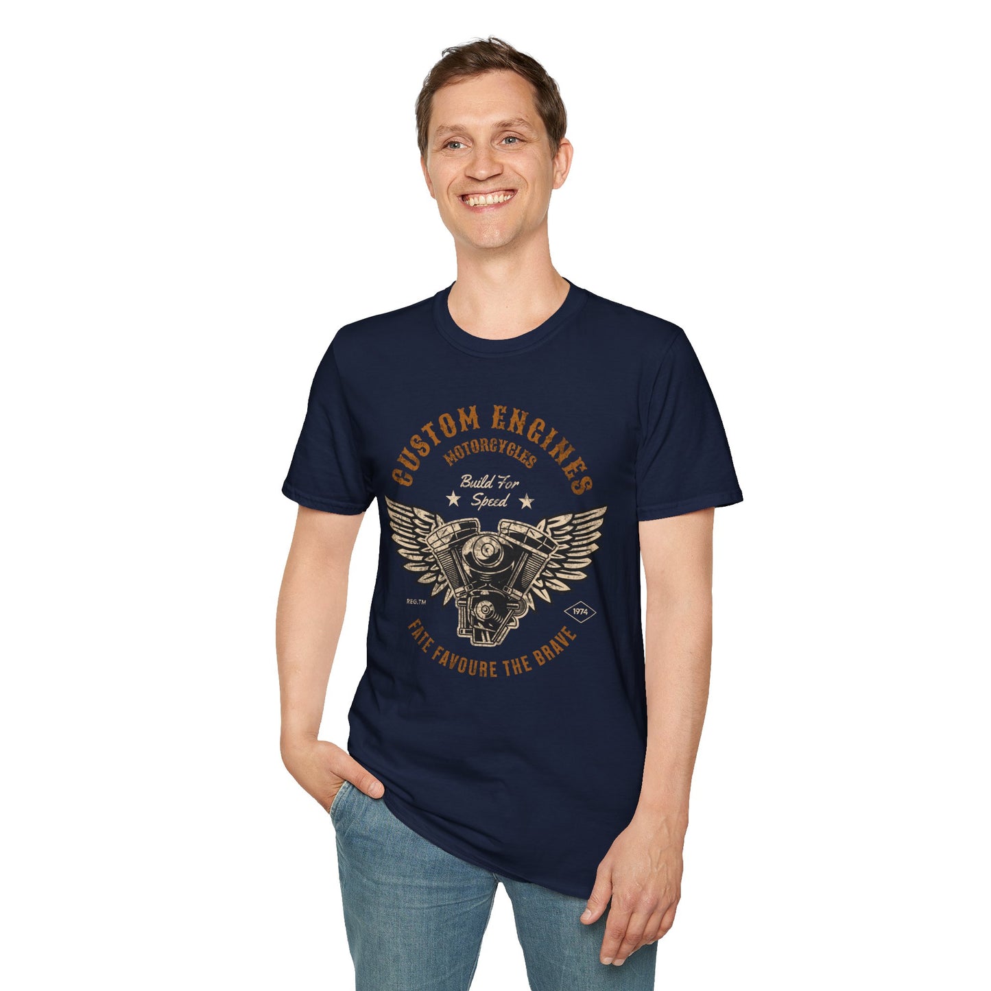 Custom Engine T-Shirt, Motorcycle Vintage Design Motorcycle T-Shirt