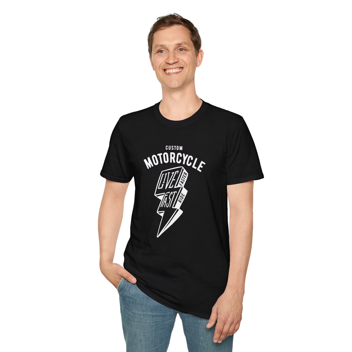 Motorcycle Lightning Bolt Vintage Design Motorcycle T-shirt