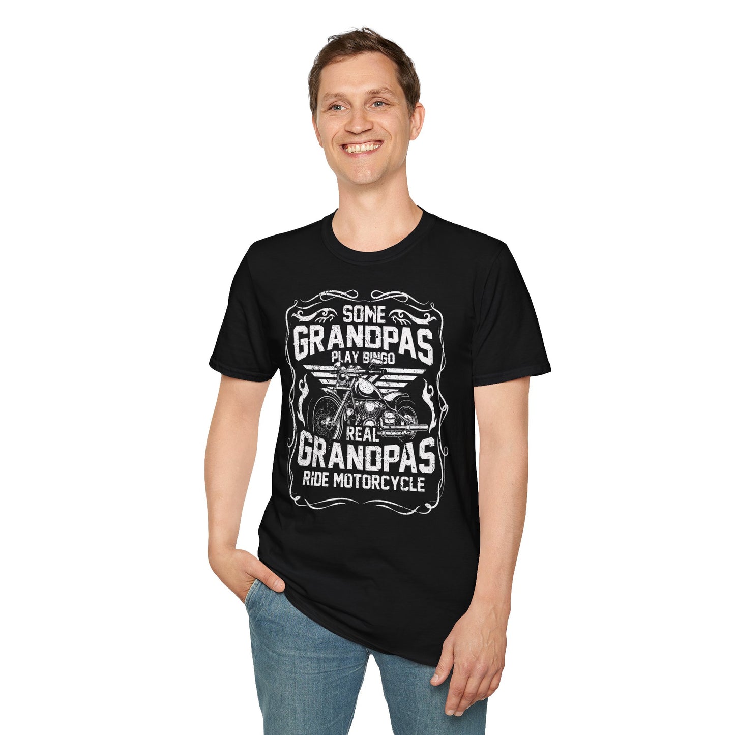 Some Grandpa's play Bingo Vintage Design Motorcycle T-Shirt