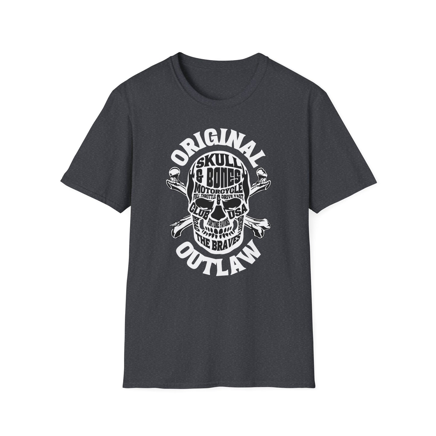 Skull and Bones Vintage Design Motorcycle T-Shirt