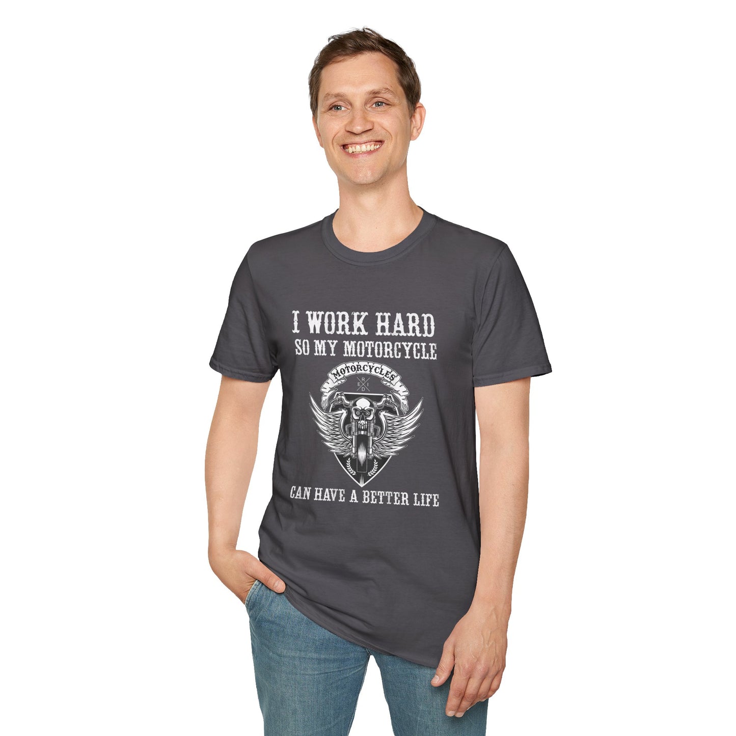 I work hard so my motorcycle  Vintage Design Motorcycle T-Shirt