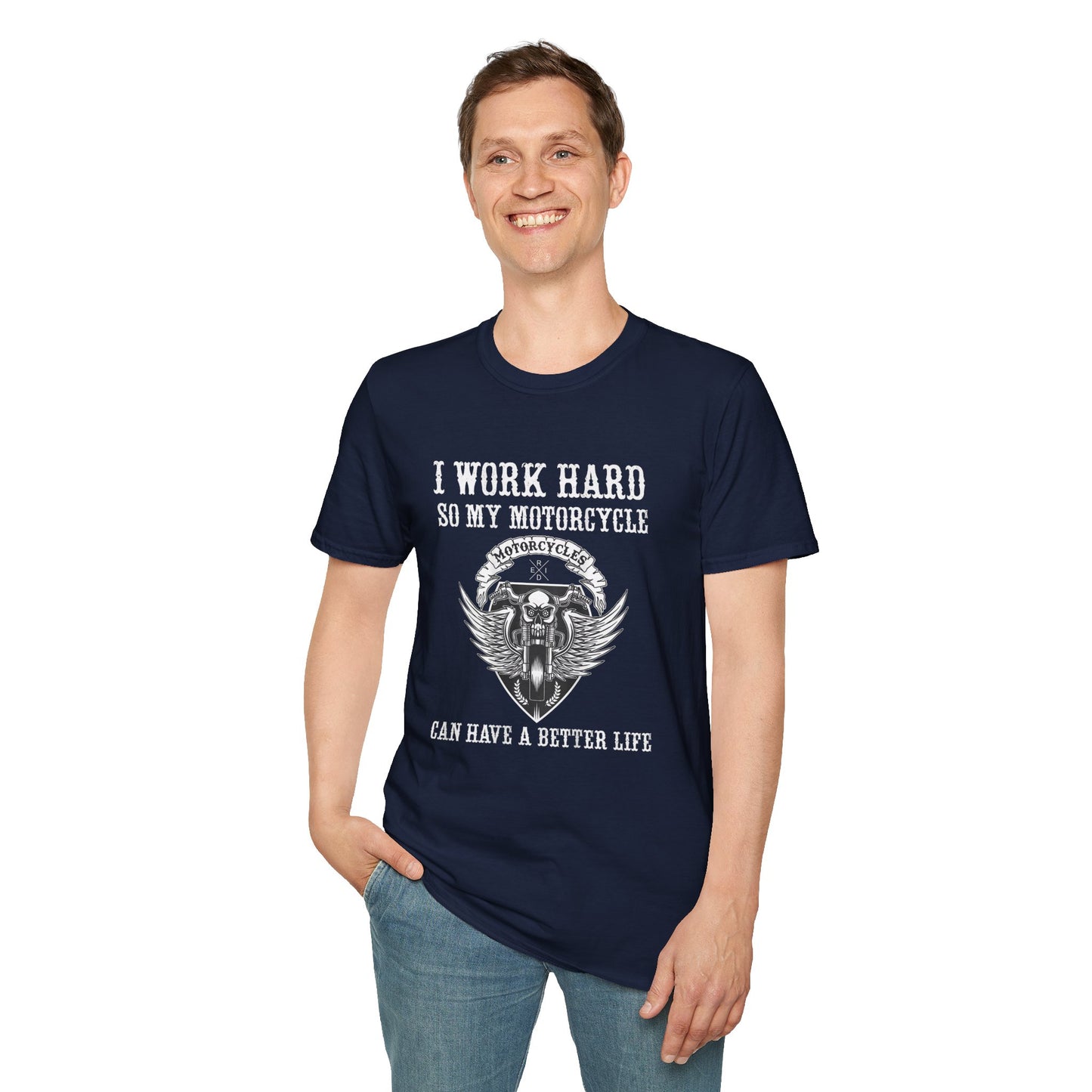 I work hard so my motorcycle  Vintage Design Motorcycle T-Shirt