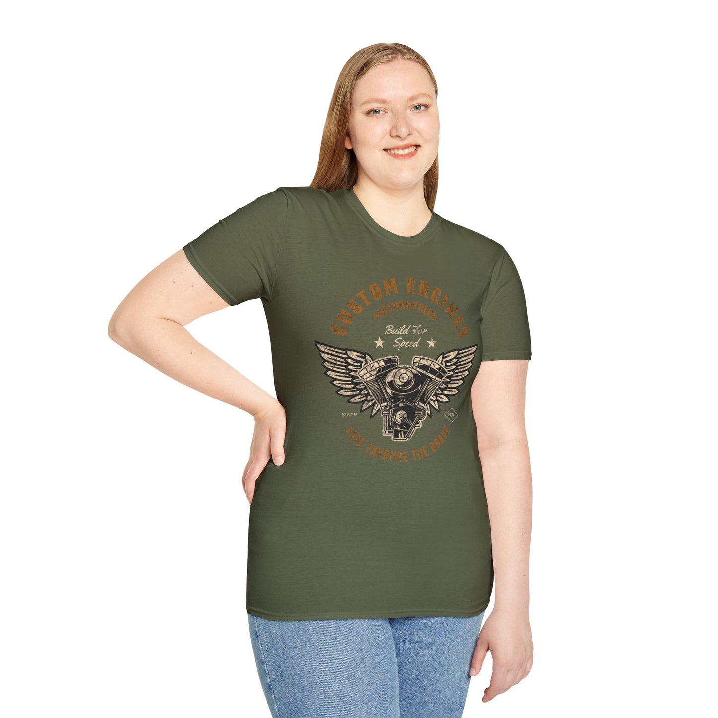 Custom Engine T-Shirt, Motorcycle Vintage Design Motorcycle T-Shirt