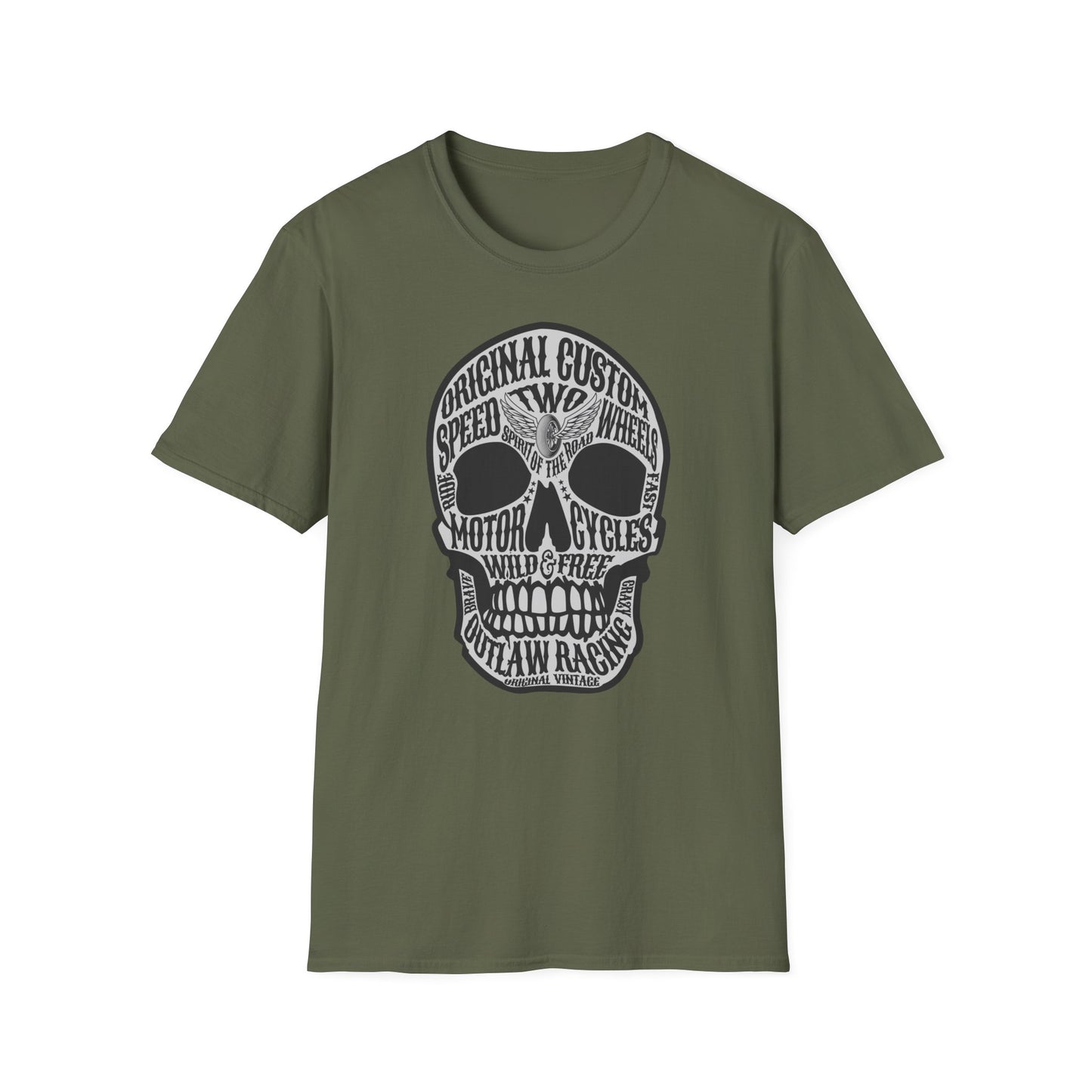 Motorcycle Skull Vintage Design Biker T shirt