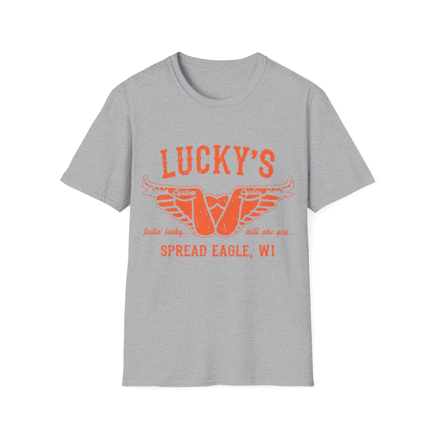 Lucky's Spread Eagle Vintage Design Motorcycle T Shirt