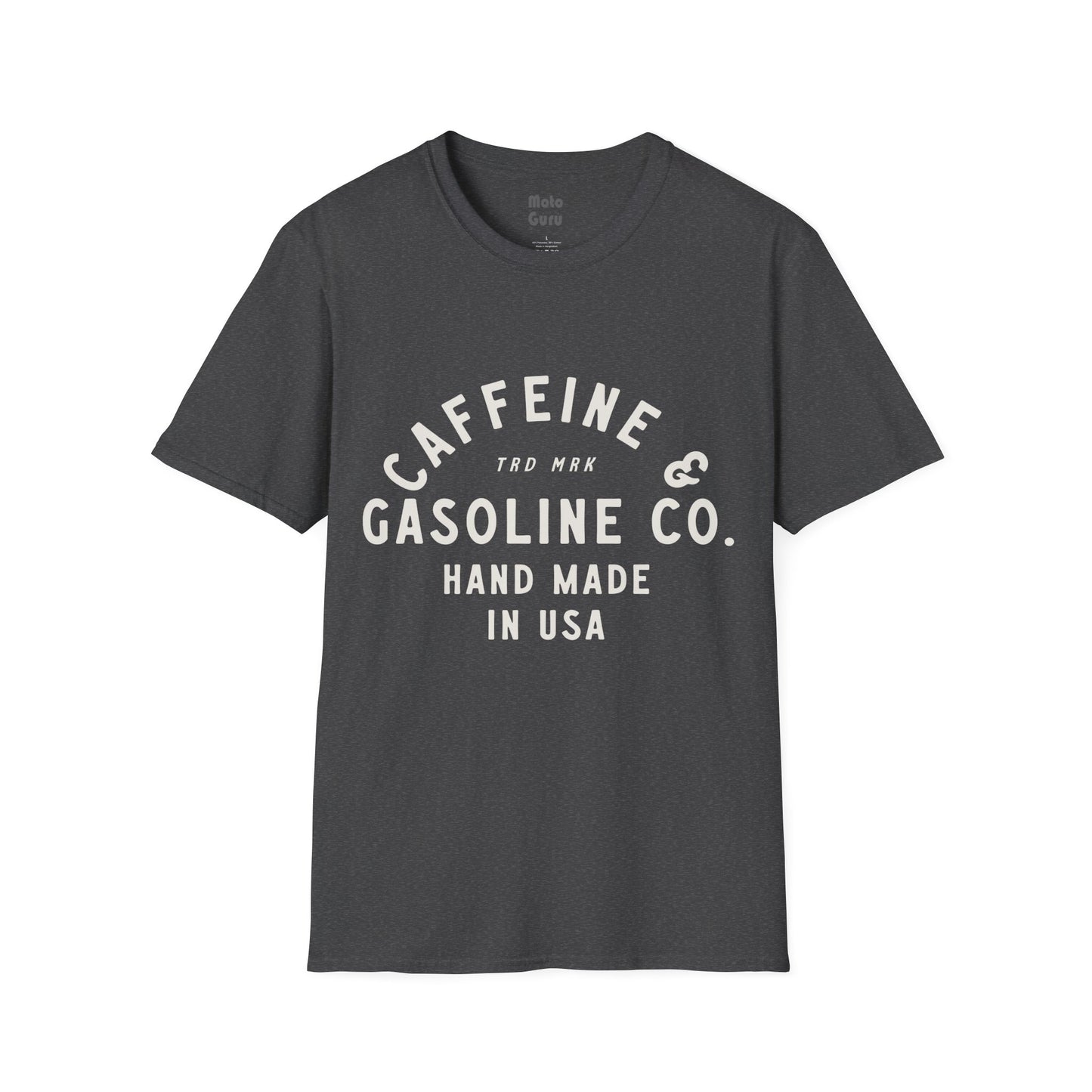 Caffeine & Gasoline Vintage Design Motorcycle T-shirt