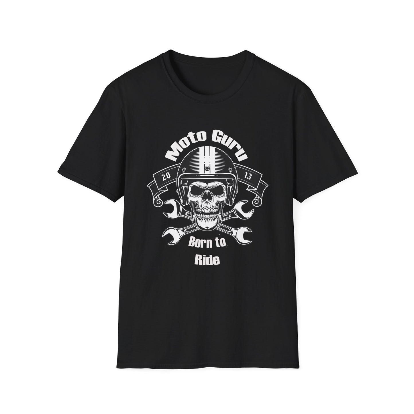 Moto Guru Born to ride Vintage Design Motorcycle T-Shirt