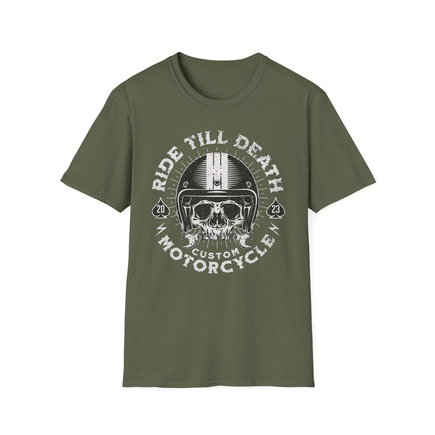 Ride Till Death Vintage Design Biker T shirt