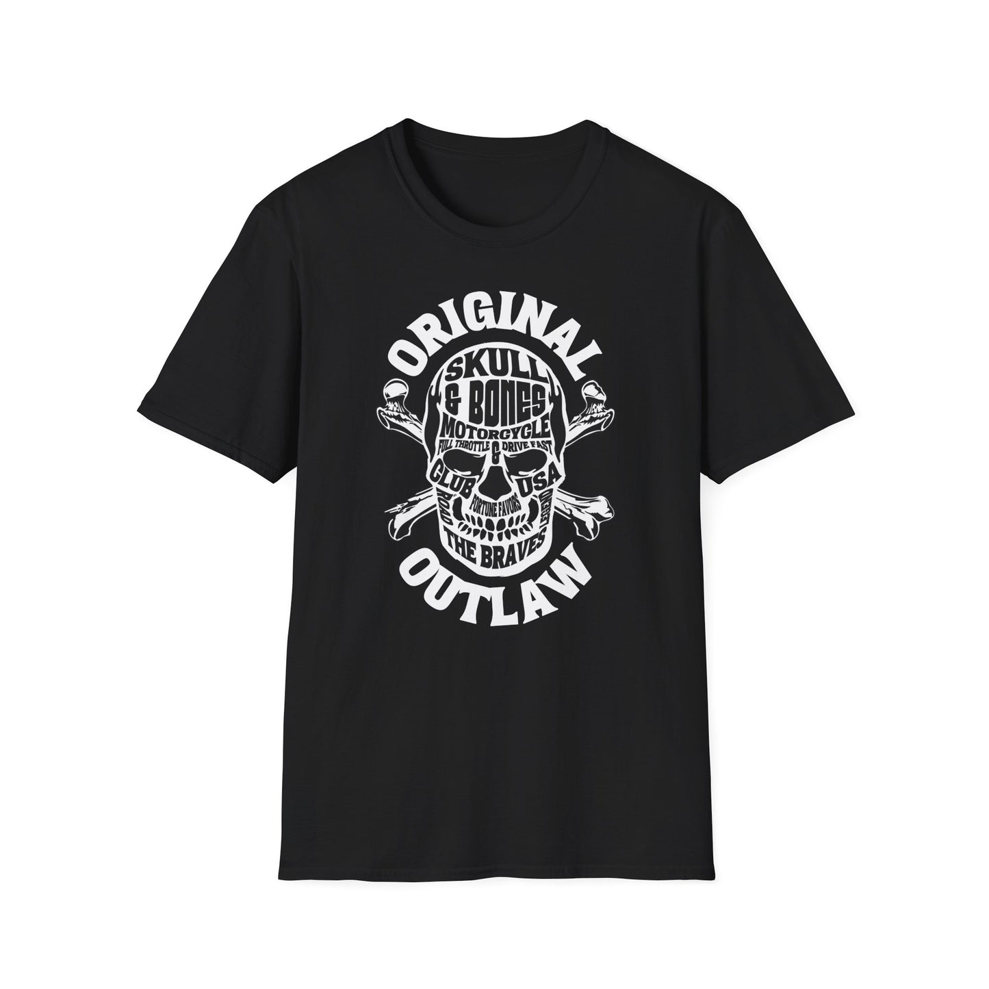 Skull and Bones Vintage Design Motorcycle T-Shirt