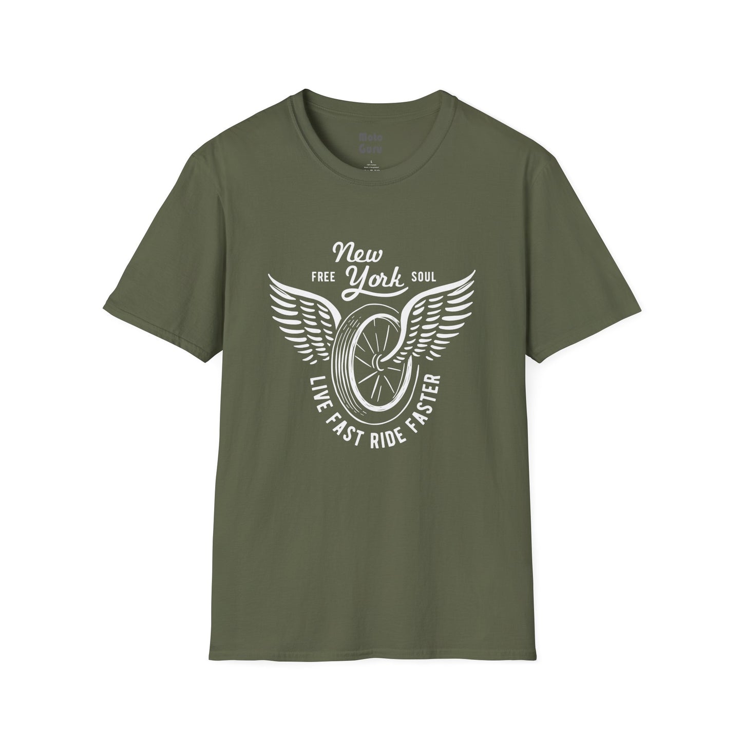 New York Soul Wings Vintage Design Motorcycle T-Shirt