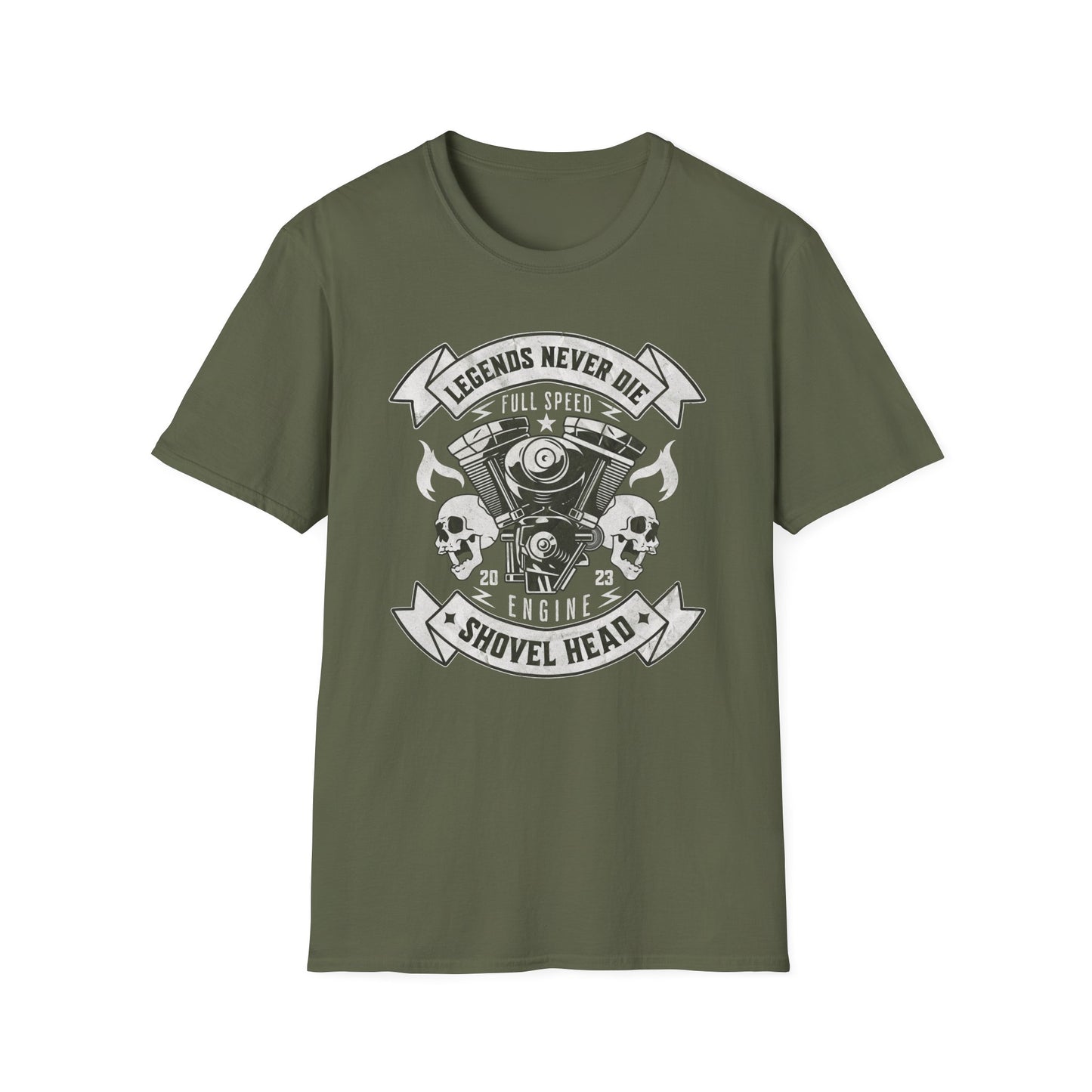 Legends Never Die Vintage Design Motorcycle T-Shirt