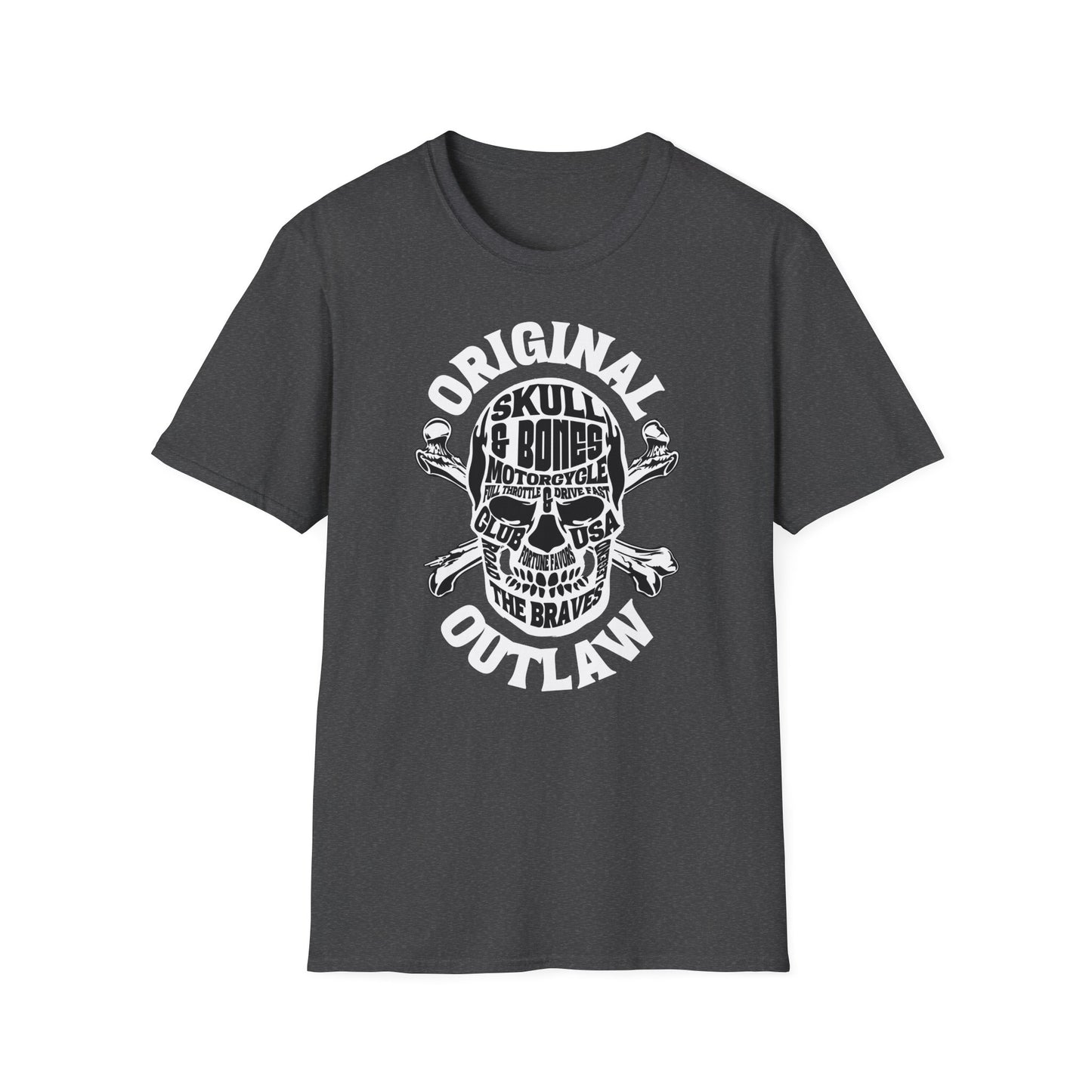 Original Outlaw Skull Vintage Design Biker T shirt