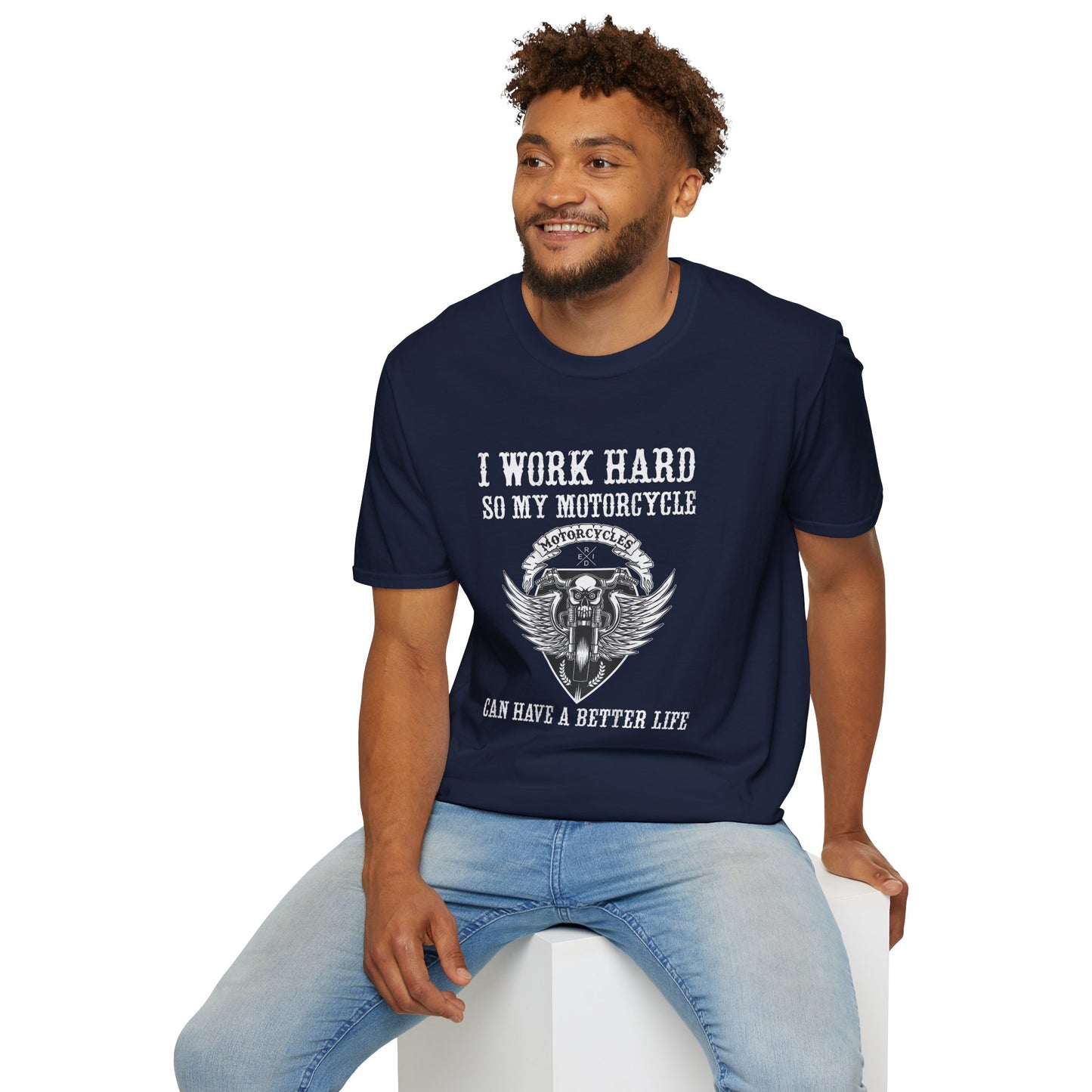 I work hard so my motorcycle  Vintage Design Motorcycle T-Shirt