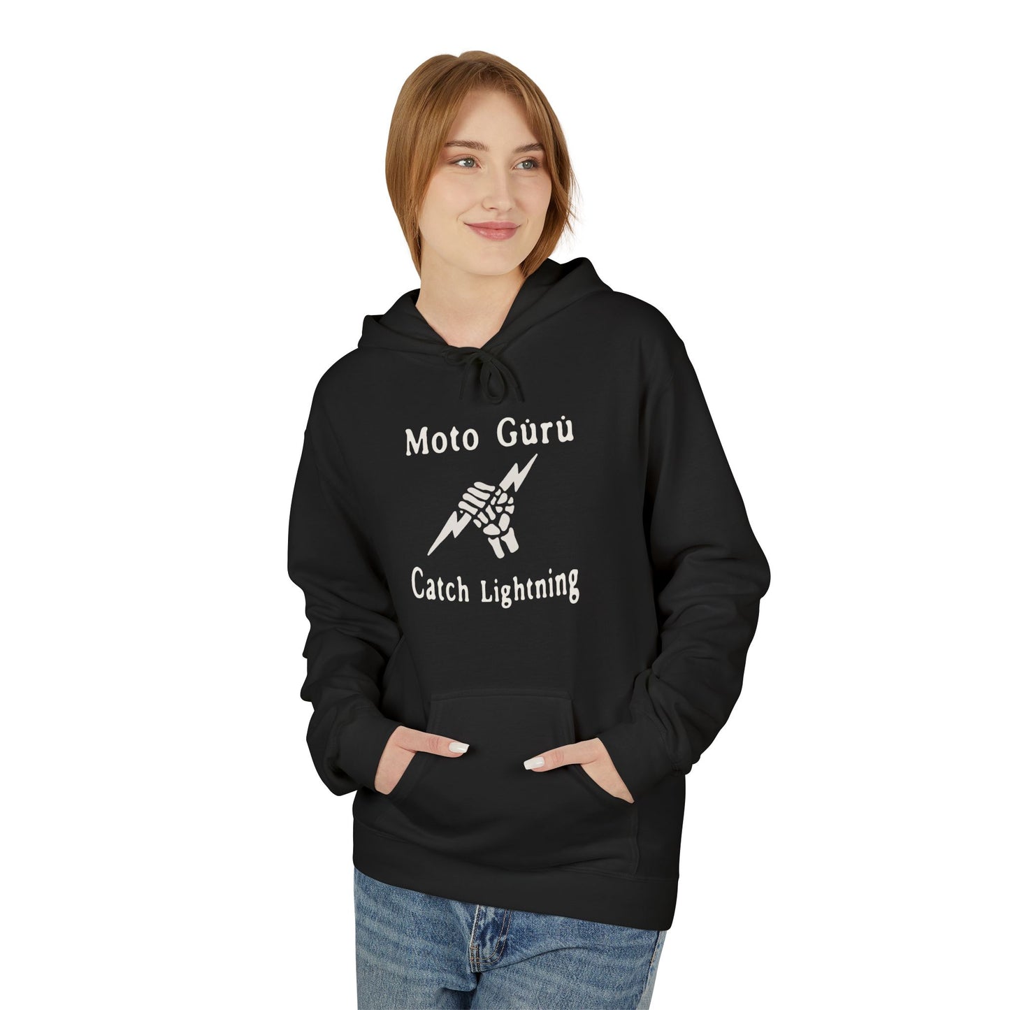 Moto Guru Catch Lightning Vintage Design Motorcycle Hoodie