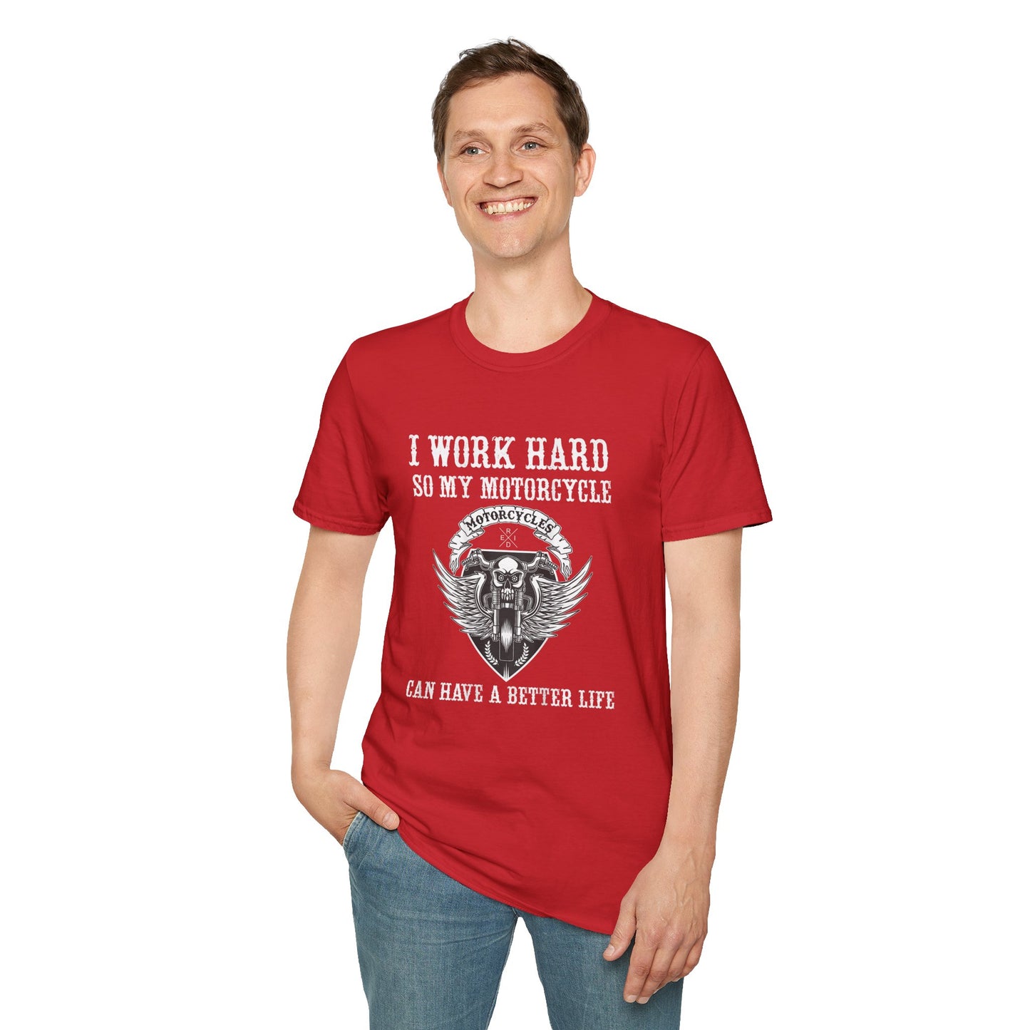 I work hard so my motorcycle  Vintage Design Motorcycle T-Shirt