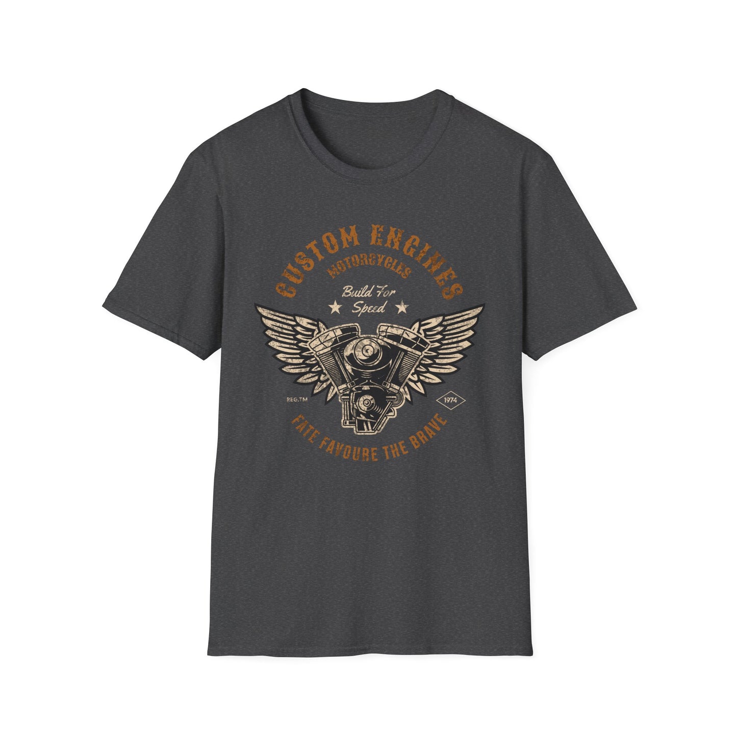 Custom Engine T-Shirt, Motorcycle Vintage Design Motorcycle T-Shirt