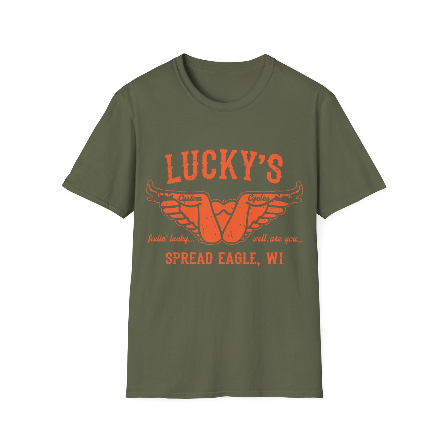 Lucky's Spread Eagle Vintage Design Motorcycle T Shirt