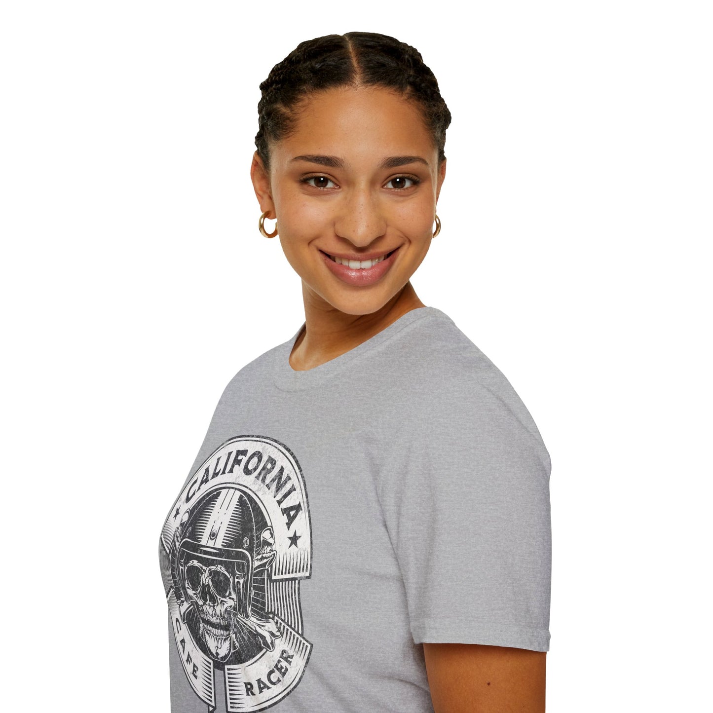 California Skull Caffe Racer Vintage Design Motorcycle T-Shirt