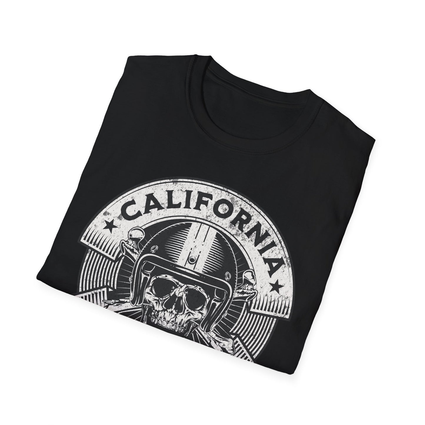 California Skull Caffe Racer Vintage Design Motorcycle T-Shirt