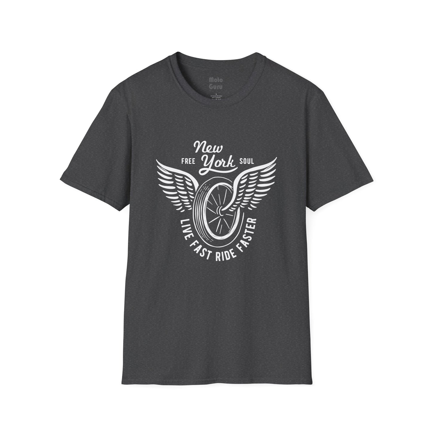 New York Soul Wings Vintage Design Motorcycle T-Shirt