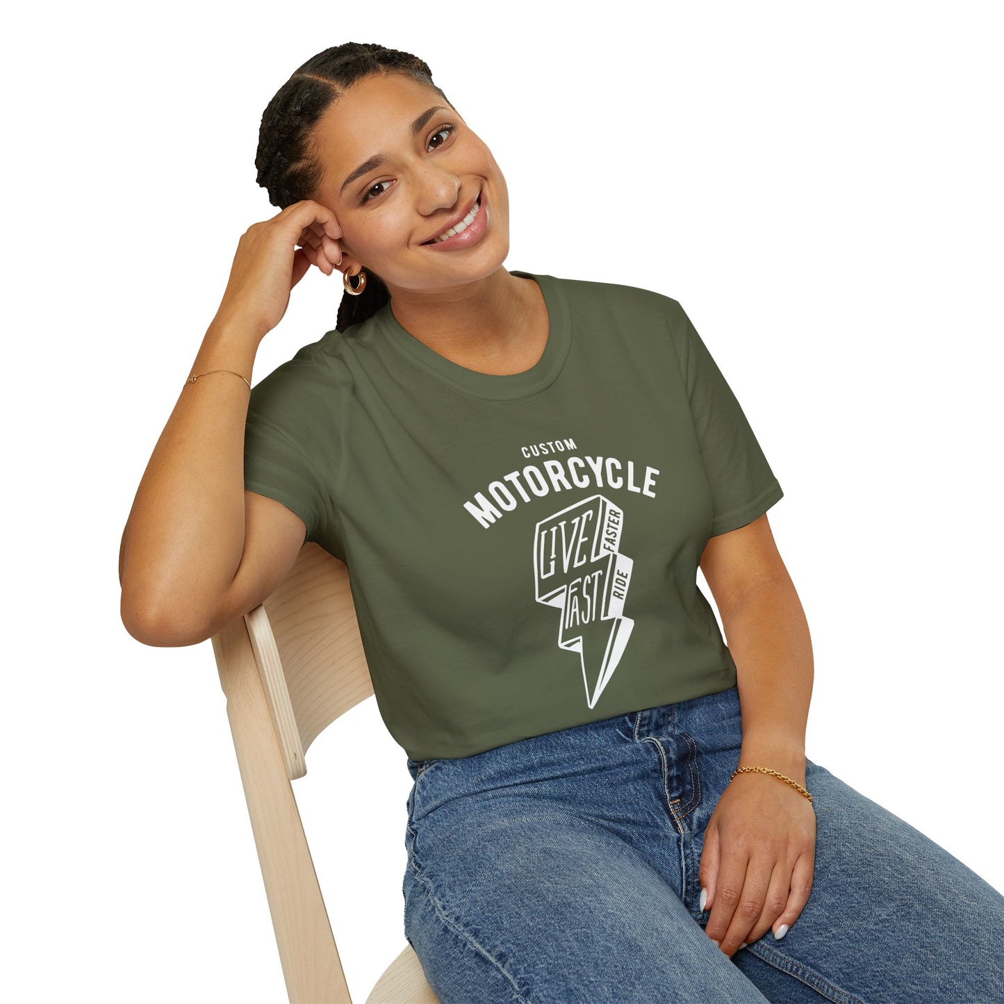 Motorcycle Lightning Bolt Vintage Design Motorcycle T-shirt