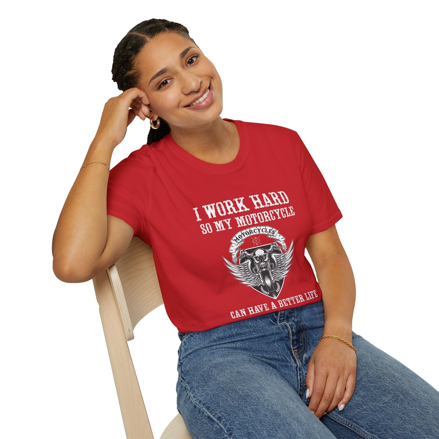 I work hard so my motorcycle  Vintage Design Motorcycle T-Shirt