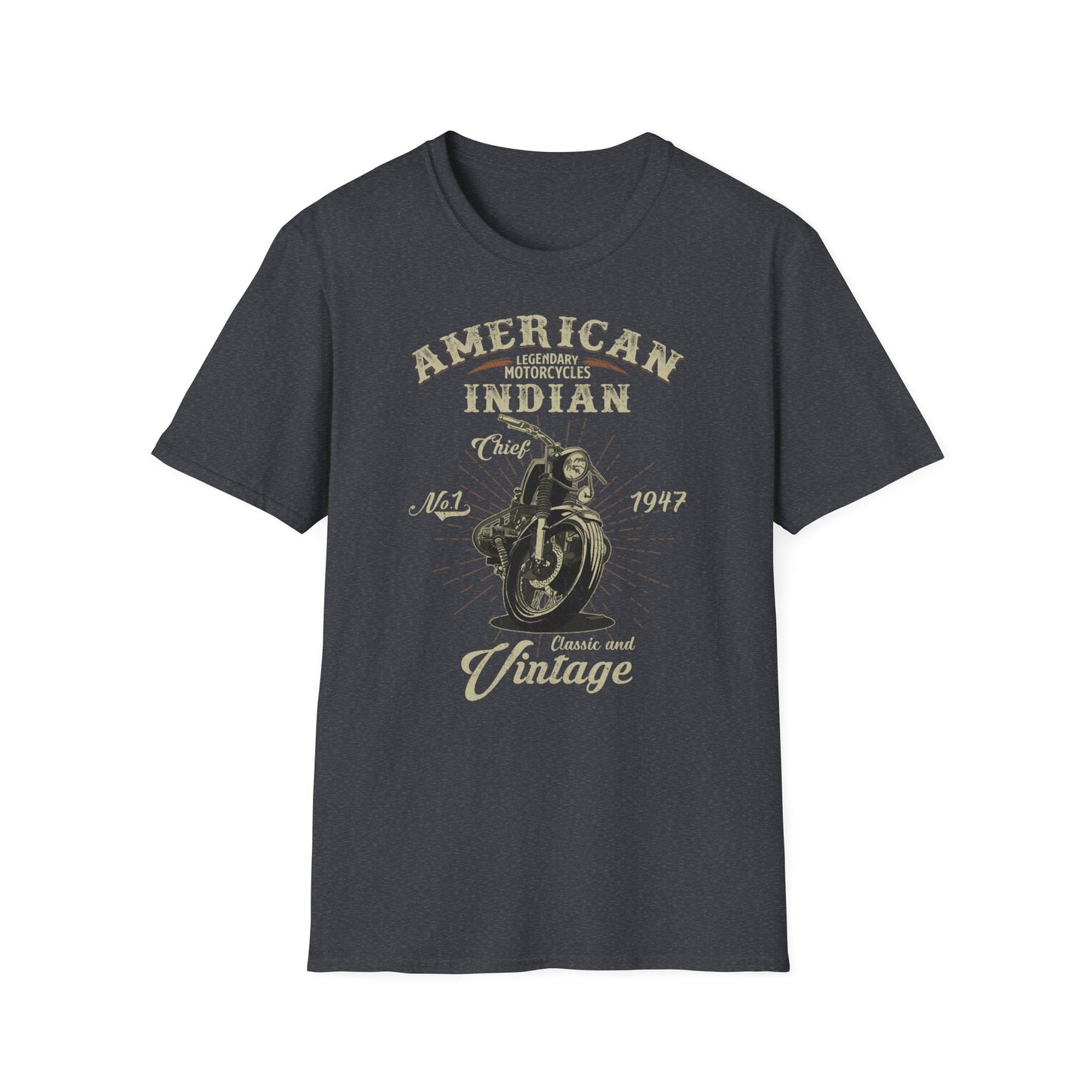 Vintage American Indian Vintage Design Motorcycle T Shirt