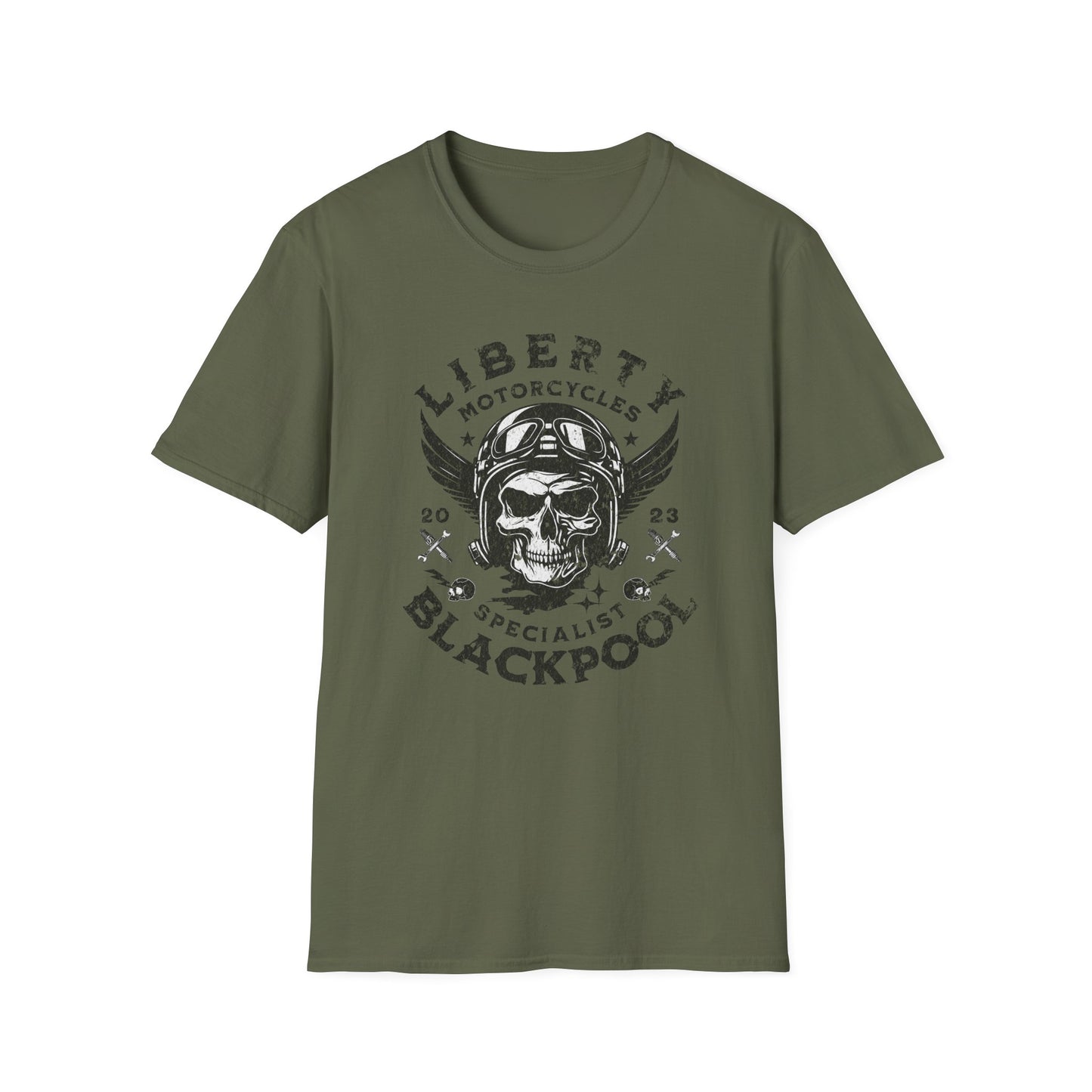 LIberty Motorcycles Blackpool Vintage Design Motorcycle T-Shirt