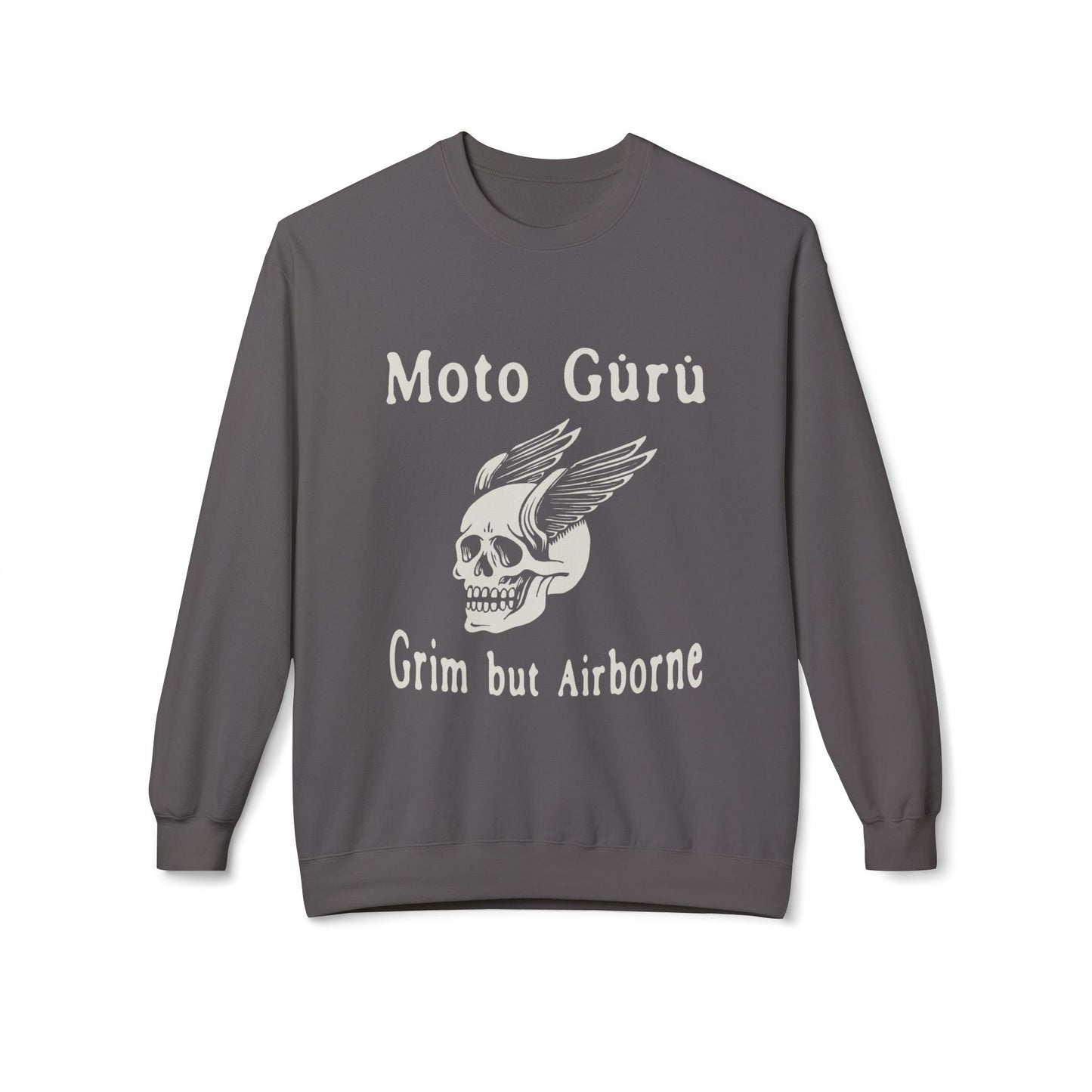 Grim but Airborne Vintage Design Motorcycle Fleece Sweatshirt