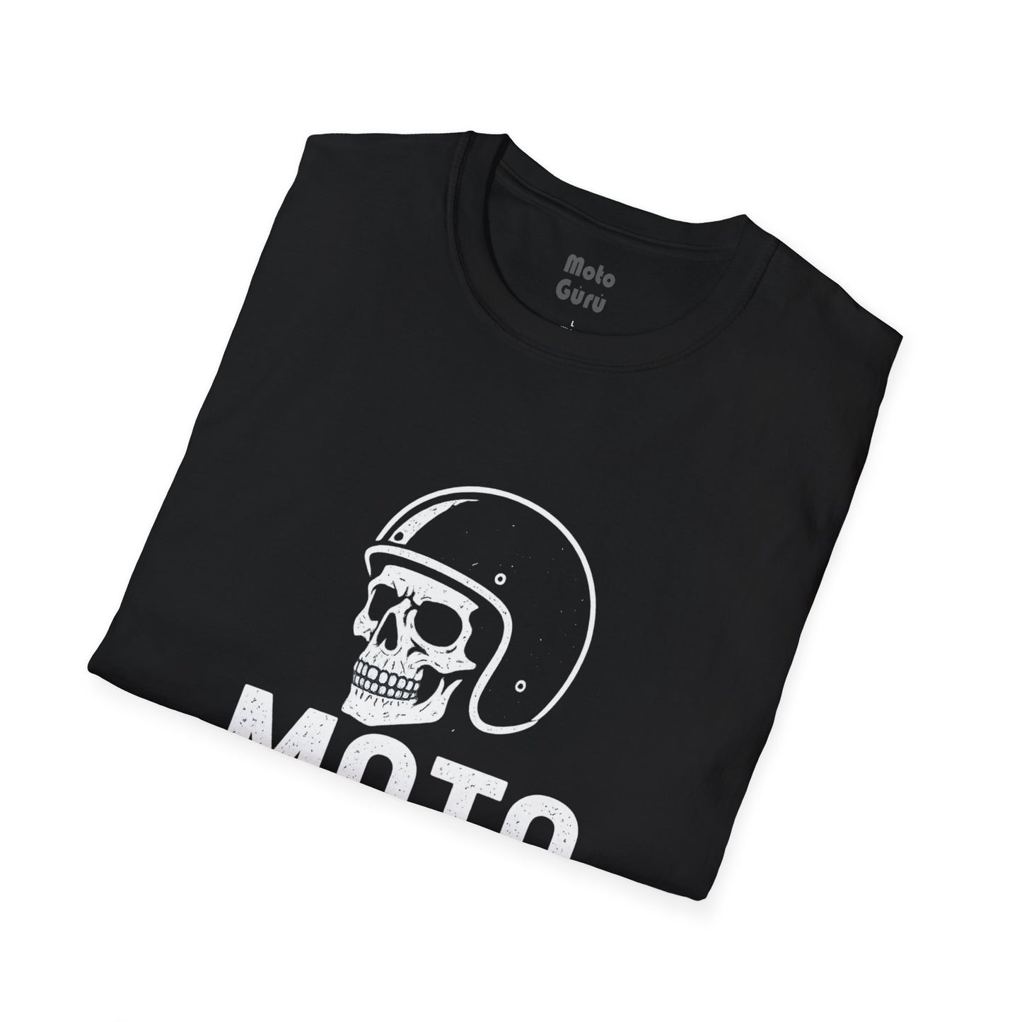 Moto Guru Skull Graphic Vintage Design Motorcycle T-Shirt