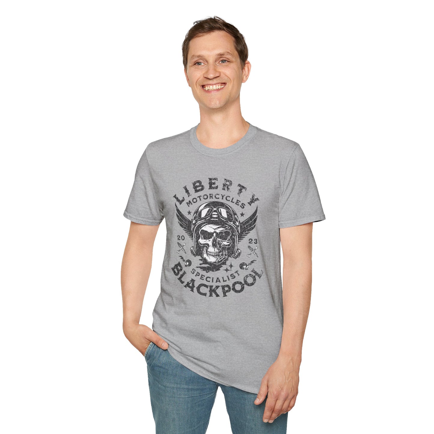 LIberty Motorcycles Blackpool Vintage Design Motorcycle T-Shirt