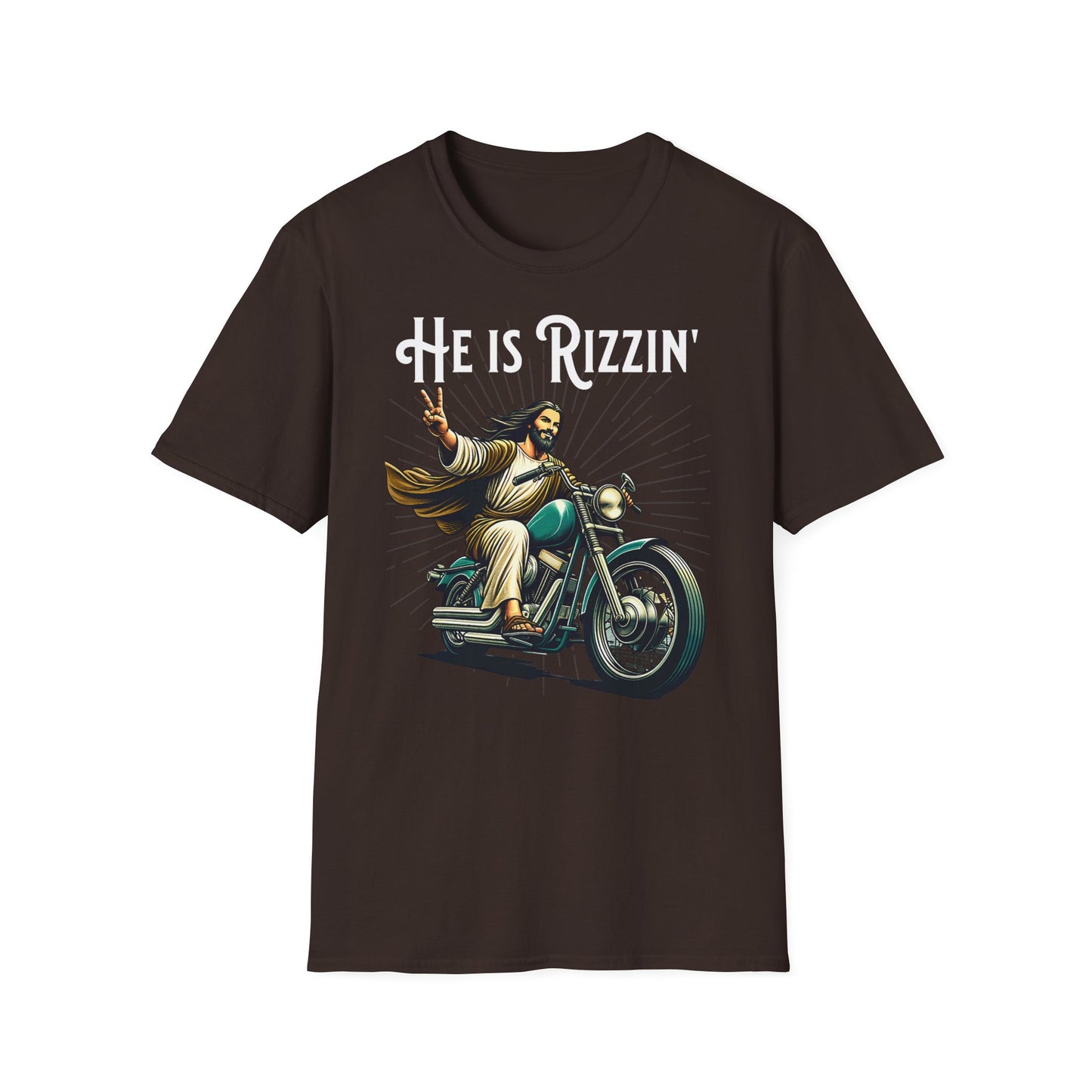 He Is Rizzin' Vintage Design Motorcycle T-Shirt