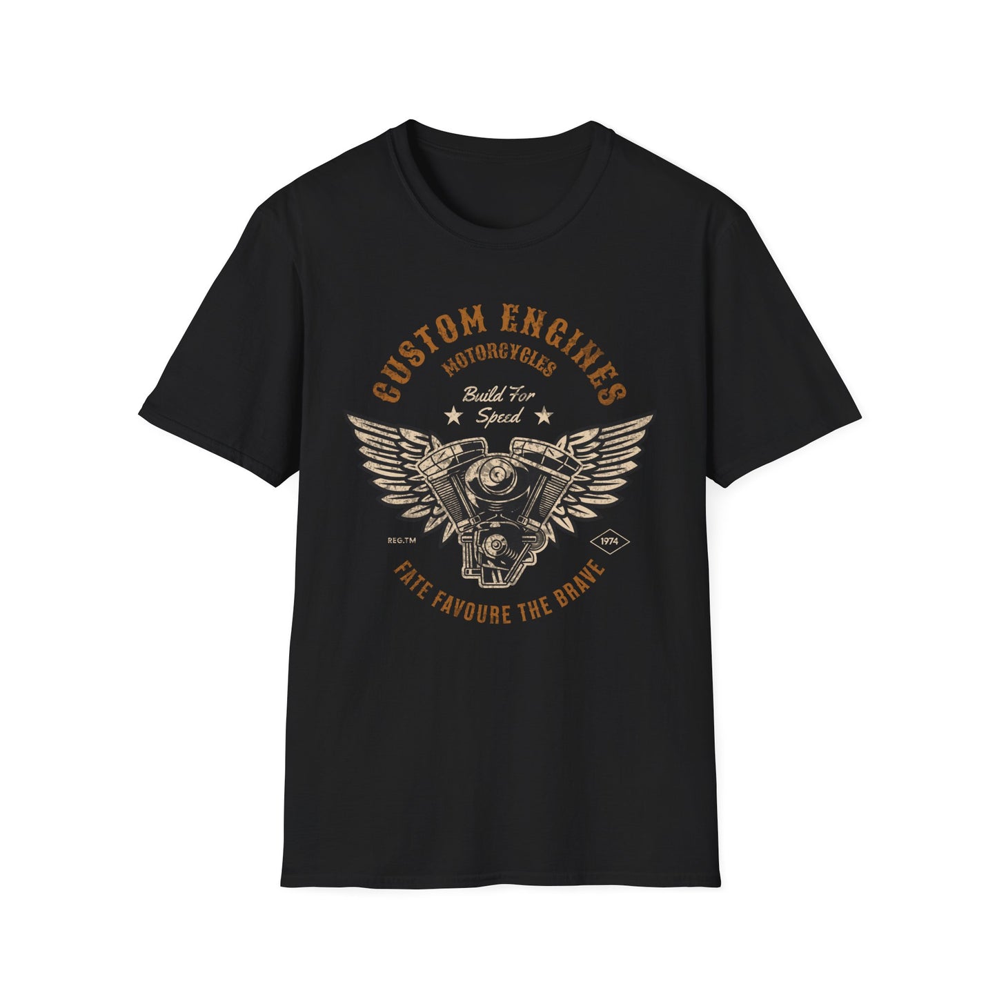Custom Engine T-Shirt, Motorcycle Vintage Design Motorcycle T-Shirt
