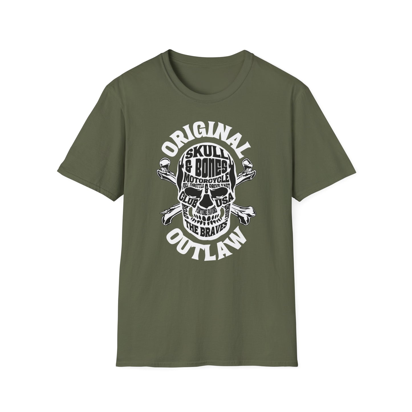Skull and Bones Vintage Design Motorcycle T-Shirt