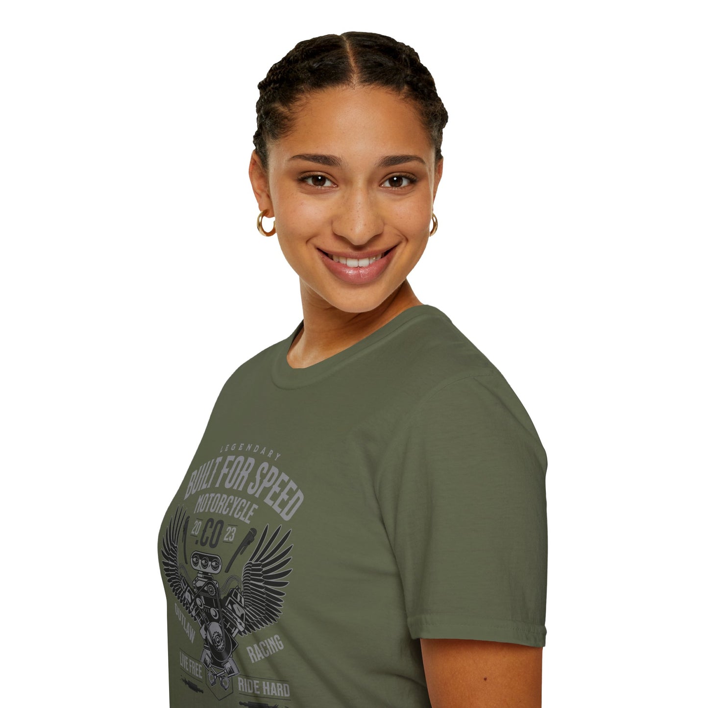 Built for Speed, Live Free, Ride Hard Vintage Design Motorcycle T-Shirt