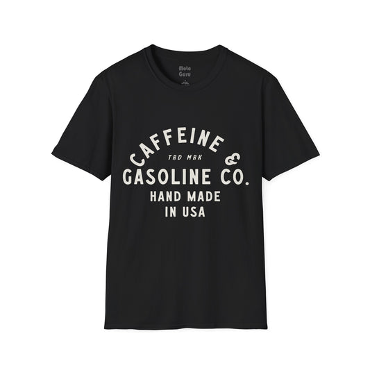 Caffeine & Gasoline Vintage Design Motorcycle T-shirt