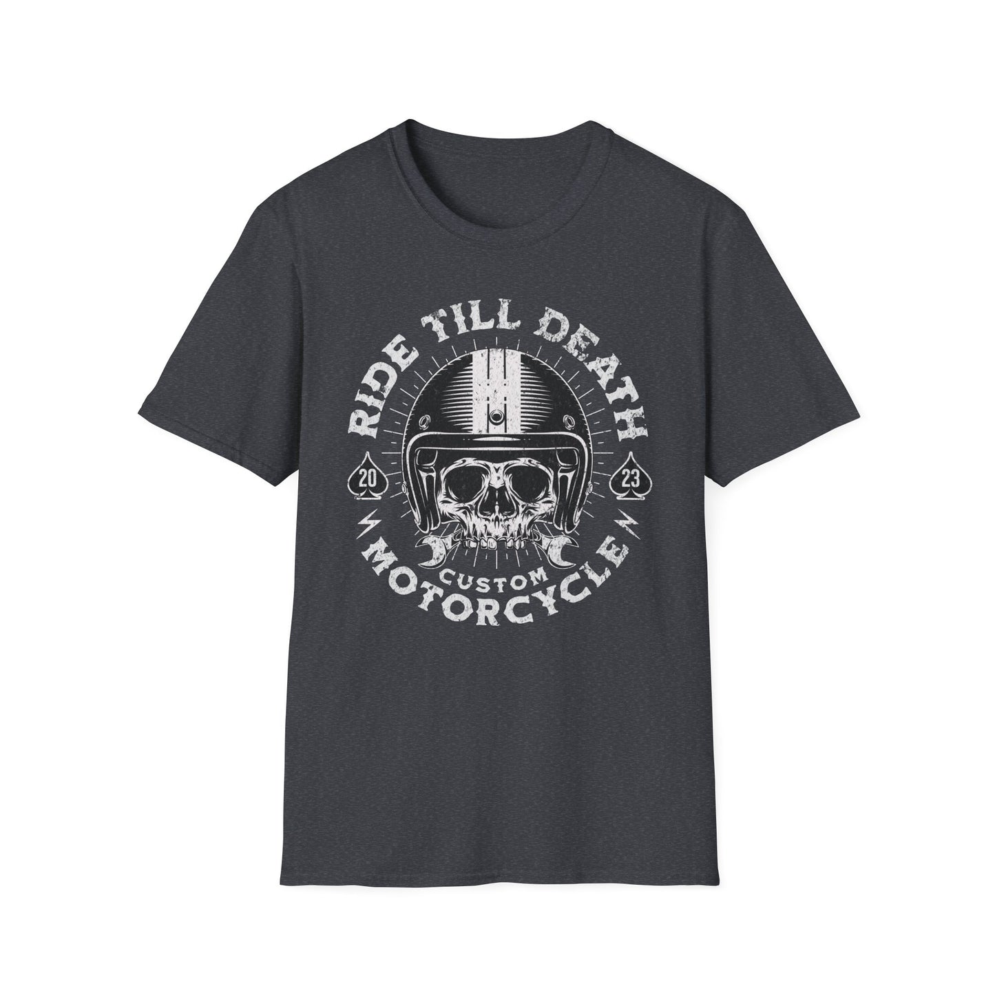 Ride Till Death Vintage Design Biker T shirt