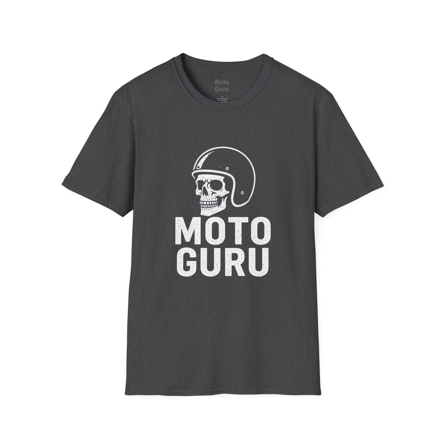 Moto Guru Skull Graphic Vintage Design Motorcycle T-Shirt