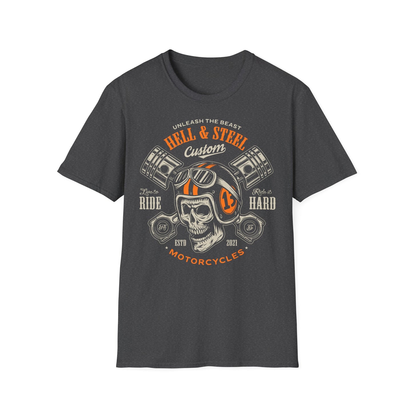 Hell & Steel Vintage Design Motorcycle T Shirt
