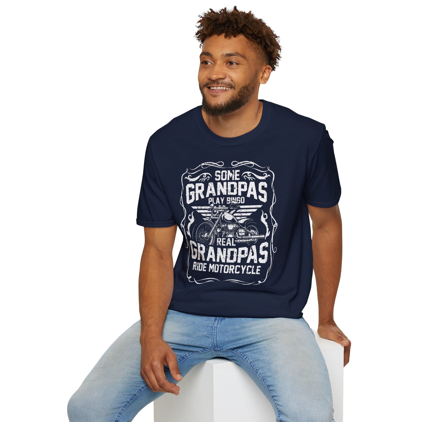 Some Grandpa's play Bingo Vintage Design Motorcycle T-Shirt