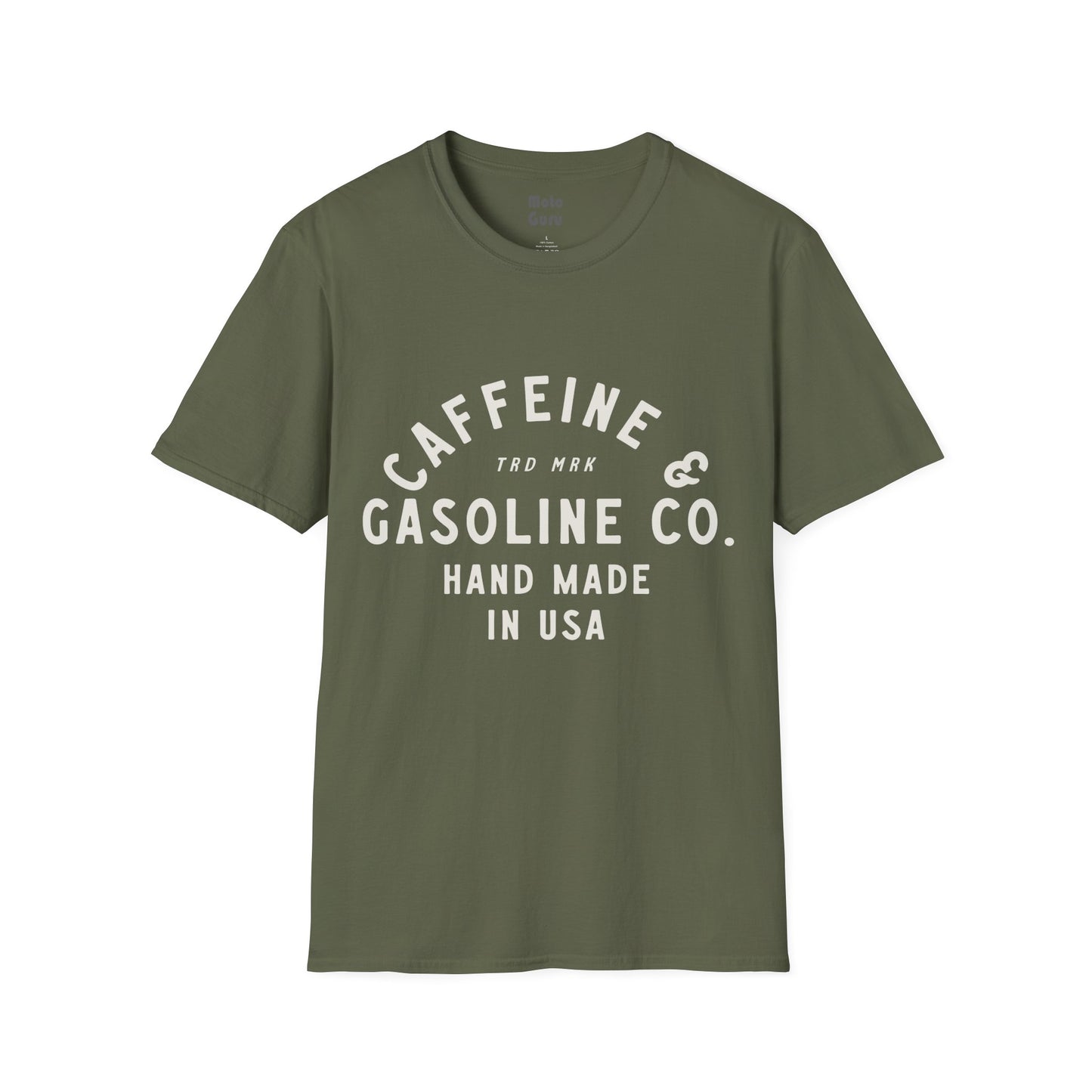 Caffeine & Gasoline Vintage Design Motorcycle T-shirt