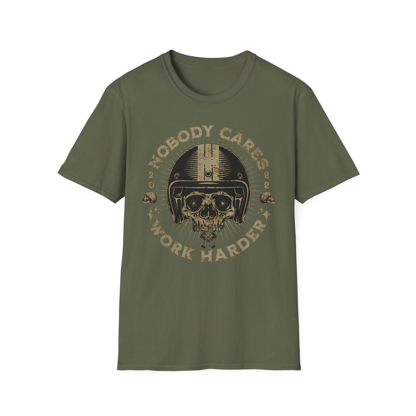 Nobody Cares, Work Harder Vintage Design Motorcycle T-Shirt