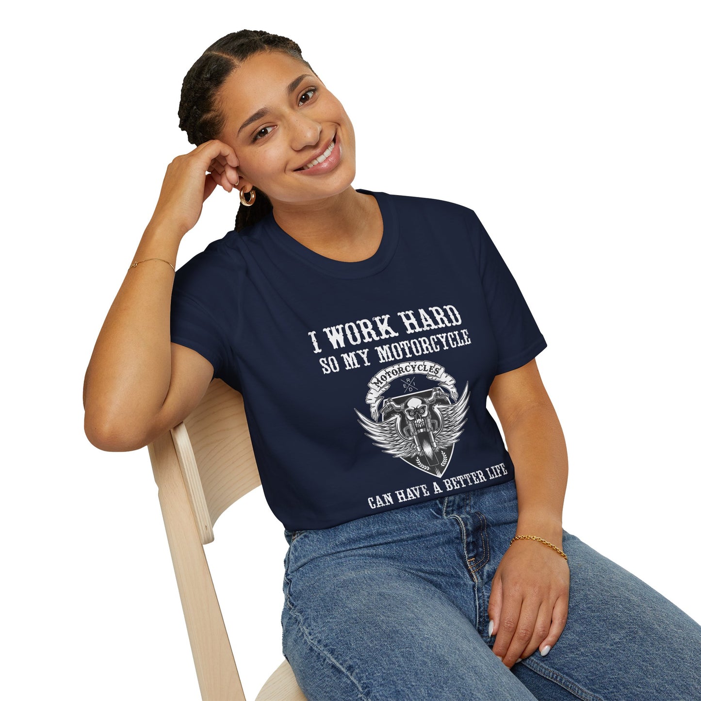 I work hard so my motorcycle  Vintage Design Motorcycle T-Shirt