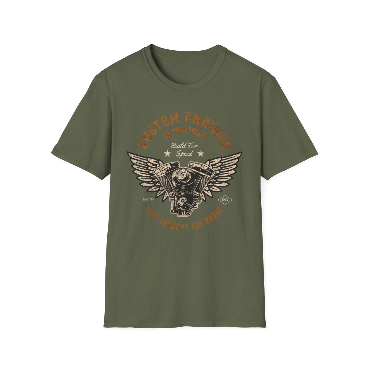 Custom Engine T-Shirt, Motorcycle Vintage Design Motorcycle T-Shirt