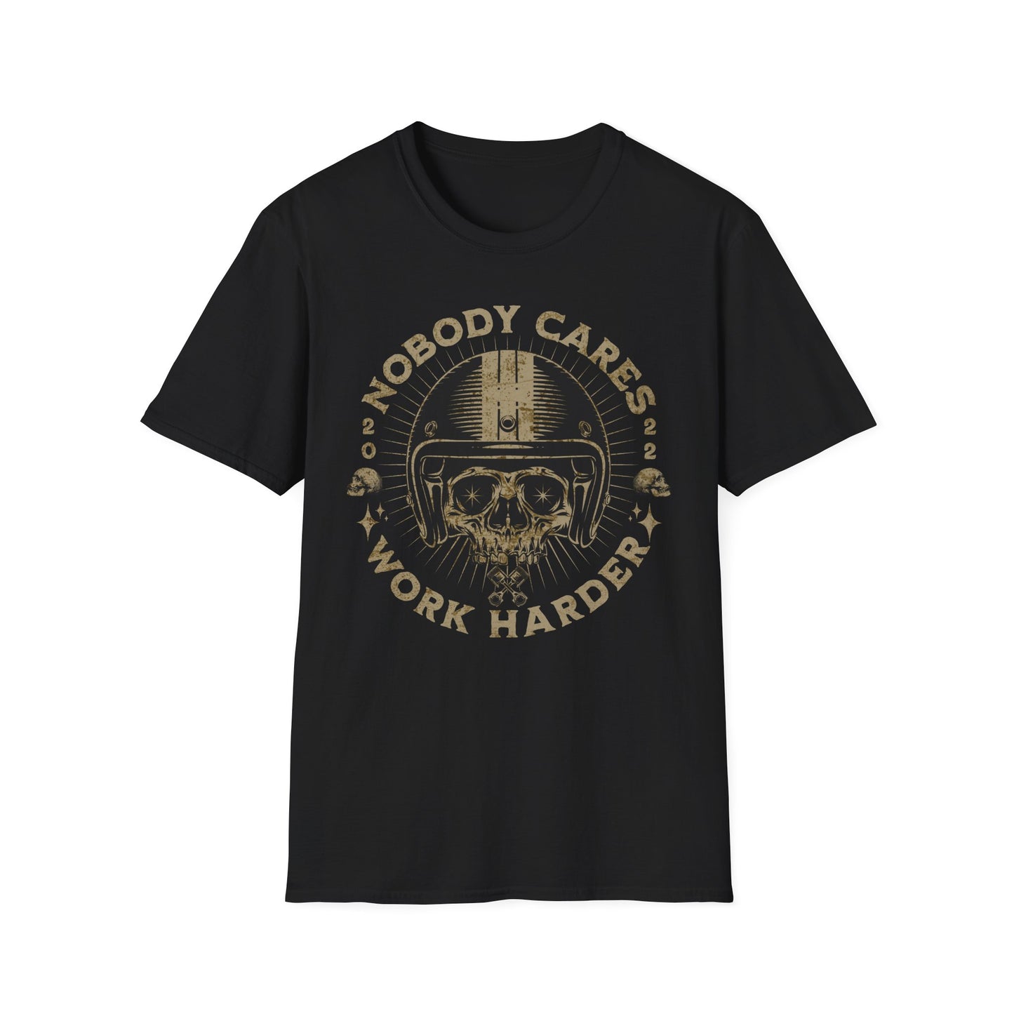Nobody Cares, Work Harder Vintage Design Motorcycle T-Shirt