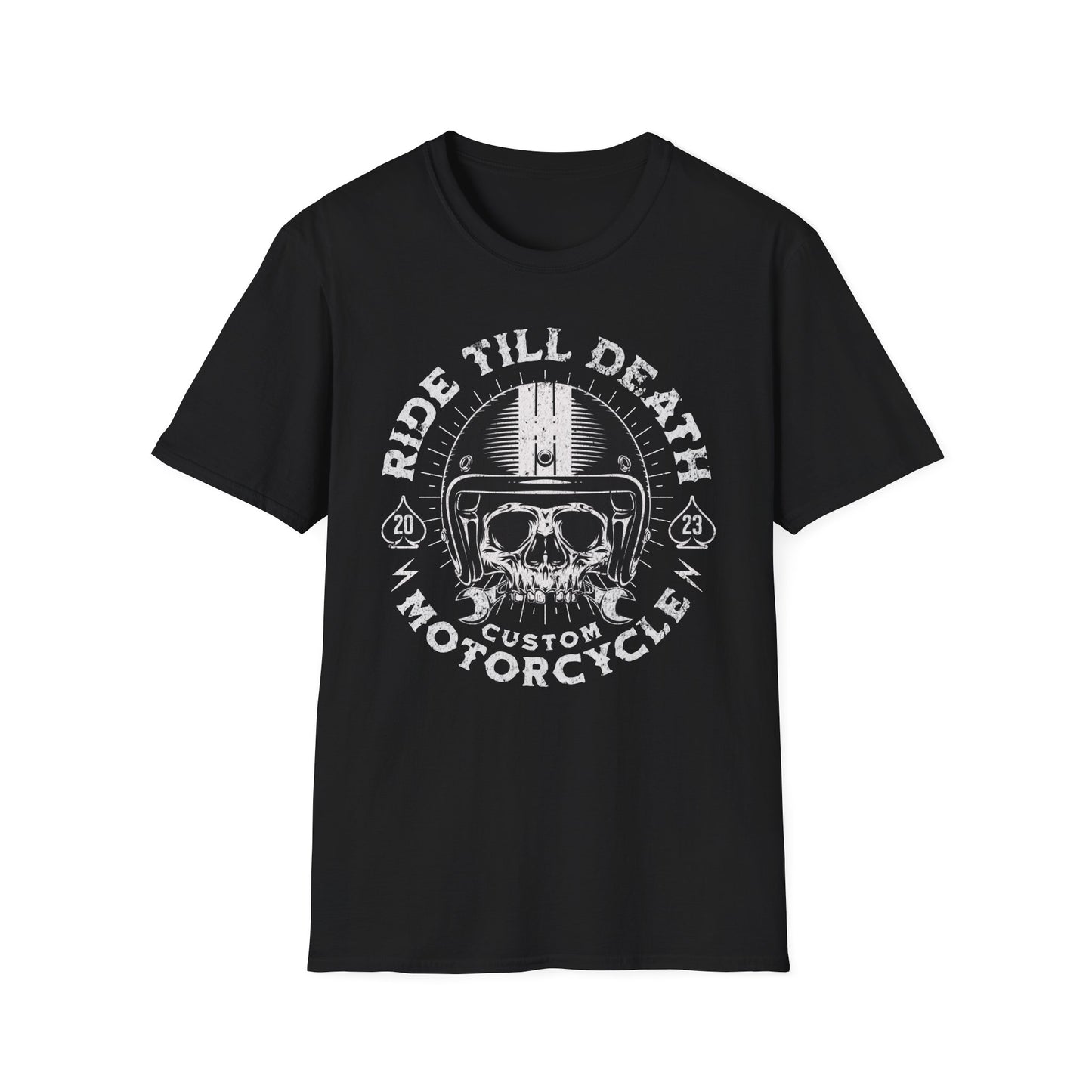 Ride Till Death Vintage Design Biker T shirt