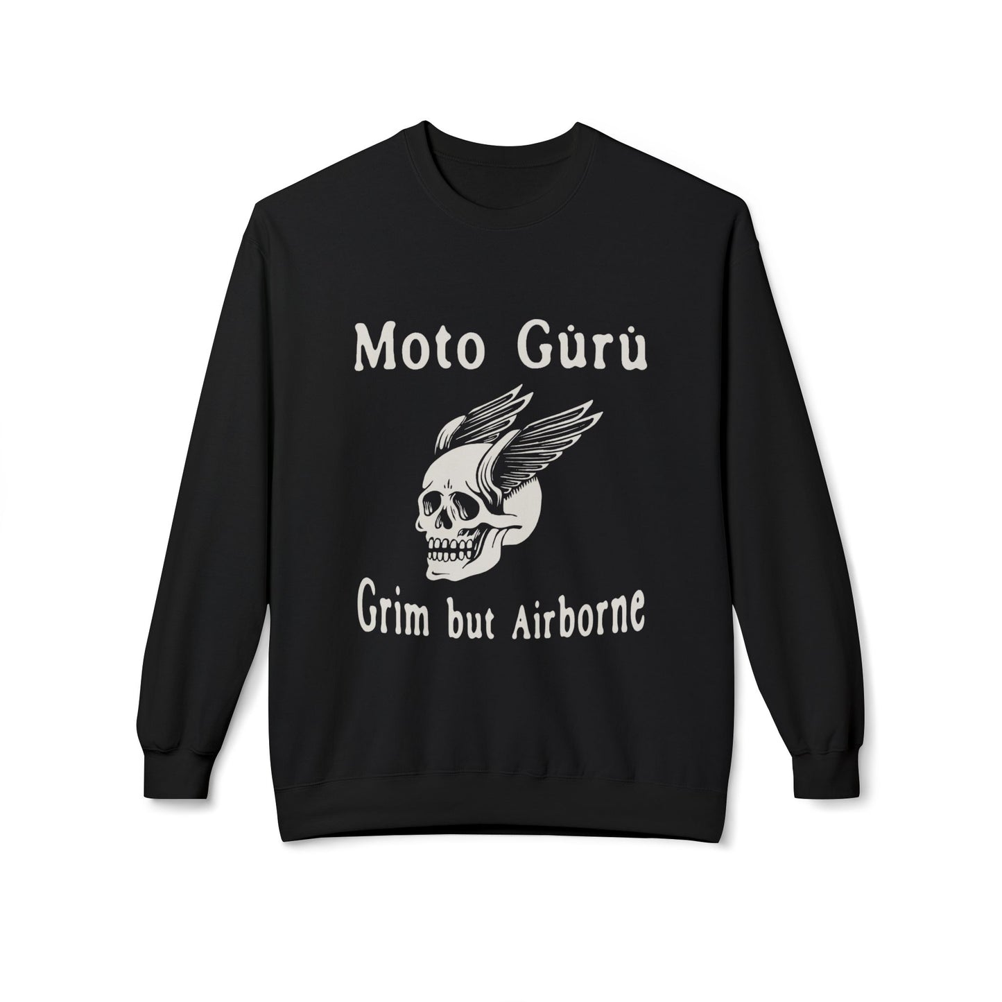 Grim but Airborne Vintage Design Motorcycle Fleece Sweatshirt