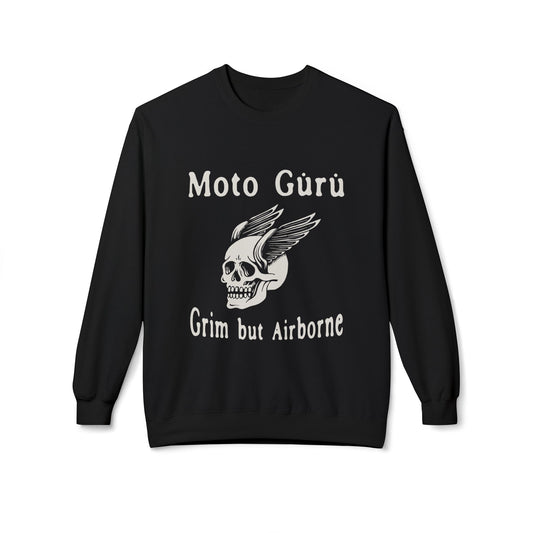 Grim but Airborne Vintage Design Motorcycle Fleece Sweatshirt