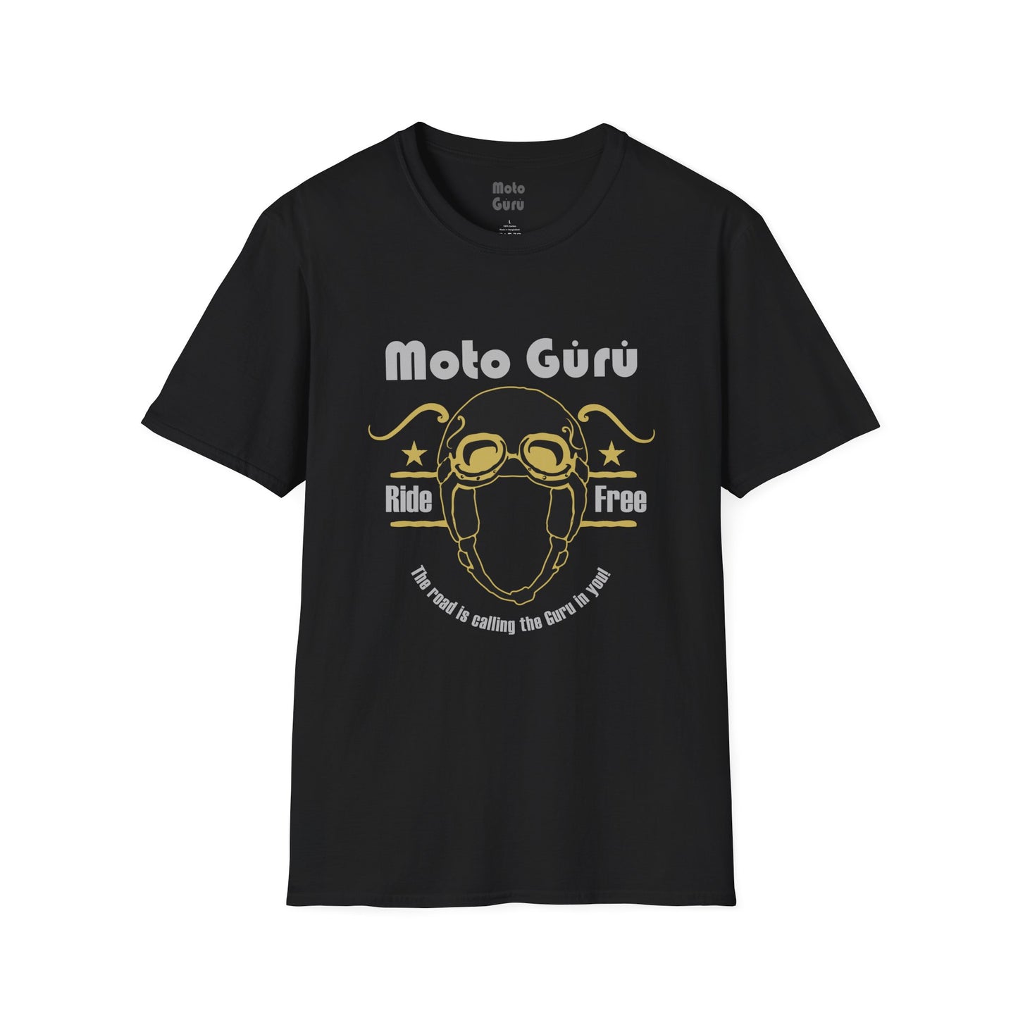 Moto Gúrú Ride Free Vintage Design Motorcycle T shirt