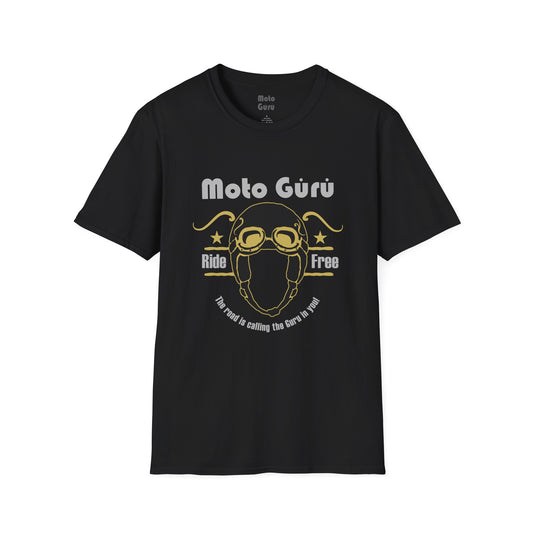 Moto Gúrú Ride Free Vintage Design Motorcycle T shirt
